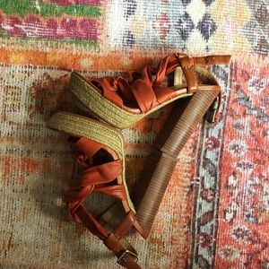 SALE Luxury Rebel JEN Orange Strappy Heels